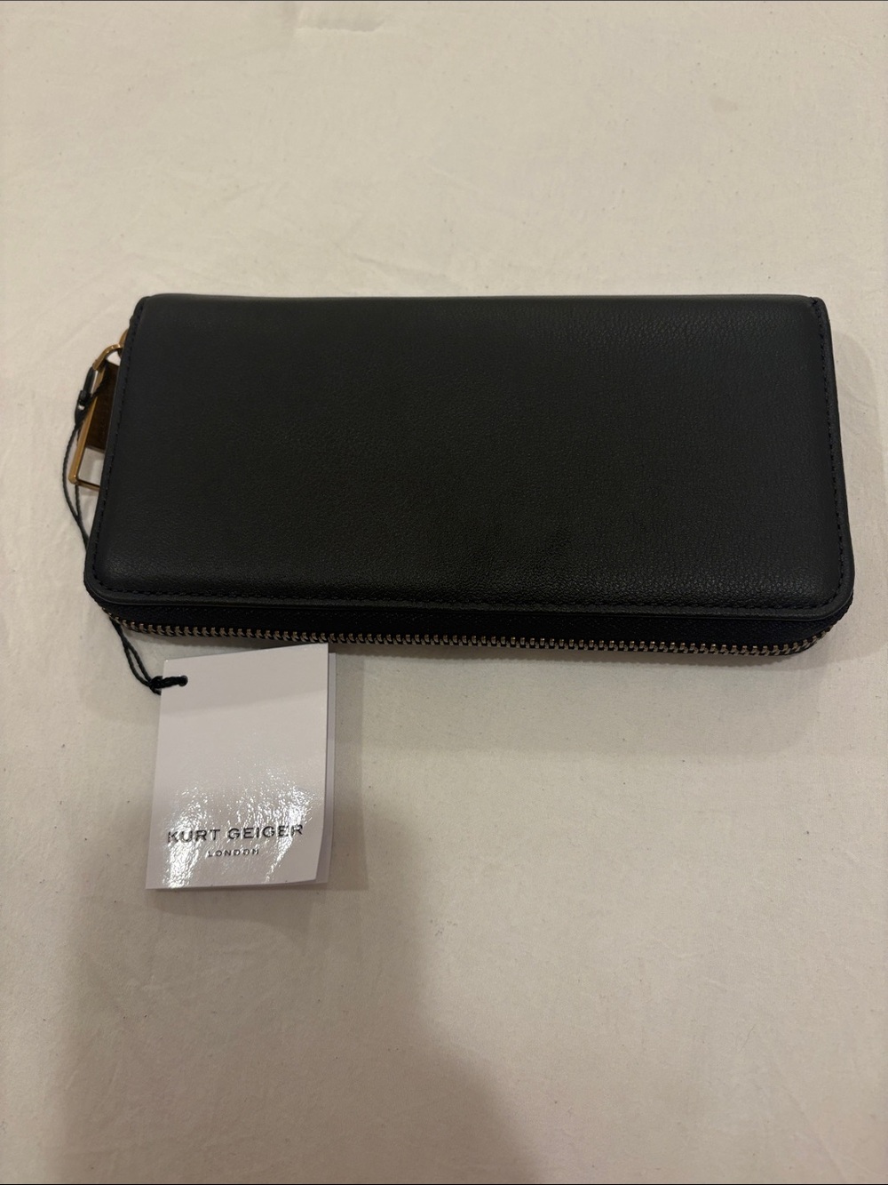 Kurt Geiger Black Wallet with Gold Hardware - Picture 2 of 5